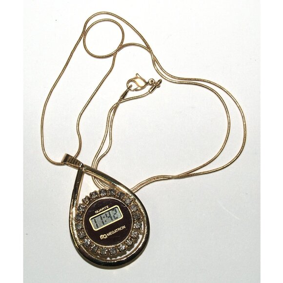 Vintage MQ MEGATRON QUARTZ - Hong Kong Gold Tone Pendant Watch - Picture 3 of 4